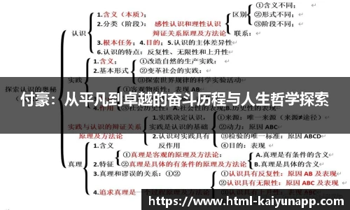 付豪：从平凡到卓越的奋斗历程与人生哲学探索