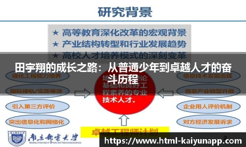 田宇翔的成长之路：从普通少年到卓越人才的奋斗历程