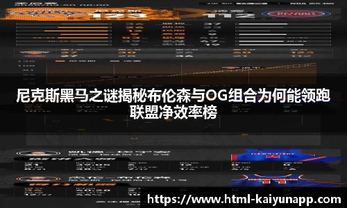 尼克斯黑马之谜揭秘布伦森与OG组合为何能领跑联盟净效率榜